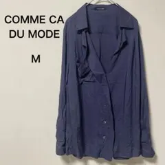 COMME CA DU MODE 長袖とろみシャツ　紺　M レディースのサムネイル