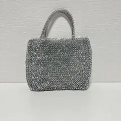 ANTEPRIMA ビーズハンドバッグ シルバー ANTEPRIMA シルバー ビーズ パーティーバッグ - メルカリ