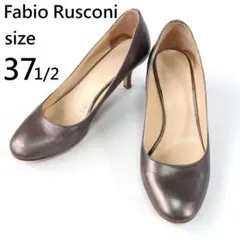 ファビオルスコーニ ラウンドトゥ パンプス シンプル メタルグレー 37.5