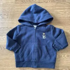 ポロベア フード付きジップアップ パーカー　裏起毛　18M 85cm