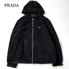 【近年モデル☆極美品】PRADA パーカー ジップアップ 三角ロゴ 黒 56のサムネイル
