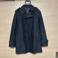 ダークブルー トレンチコート ダブルブレスト