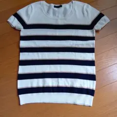 JUSGLITTY ボーダー ニット 半袖のサムネイル