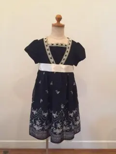 any fam 120 フォーマルワンピース 黒 バラ柄