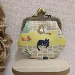 ユキエモン＊アニバーサリーパッチワーク＊ブルー／がま口