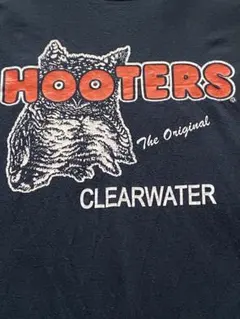 90s HOOTERS・フーターズ Tシャツ 黒 2XL 両面プリント 企業ロゴ