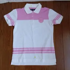 23区GOLF　半袖ポロシャツ 　レディース　サイズ　M　白/ピンク