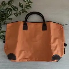 【新品未使用品】オレンジ ナイロントートバック　ノート型PC収納可能マチ約13㌢