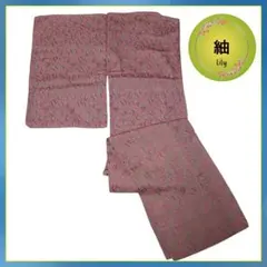 【 紬 】裄 62.5cm 銀糸 桃色 錫色 丼鼠 マーブル模様 流水紋 K21