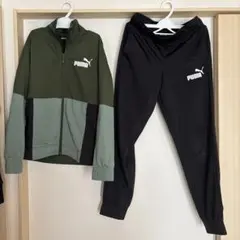 PUMA ジャージ上下セット オリーブグリーン/ブラック