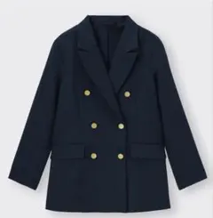 GU ダブルブレストブレザー 紺ブレ M