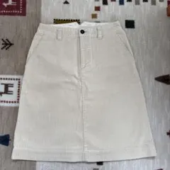 MHL. コーデュロイ アイボリー　台形ひざ丈スカート