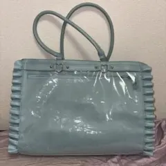 ザッカマート 痛バッグ ハートバックルフェイクレザーフリルトートバッグ A3