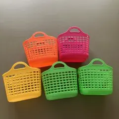カラフル ランドリーバスケット 5個セット