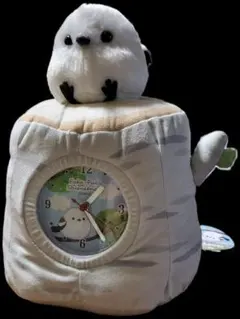 ふくふくシマエナガちょこんとぬいぐるみ時計３