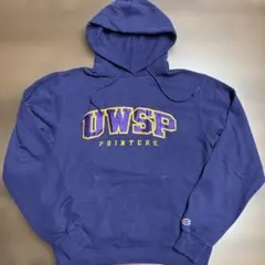 k*a様 【定番人気】チャンピオン カレッジロゴ パーカー M 紫 UWSP 古