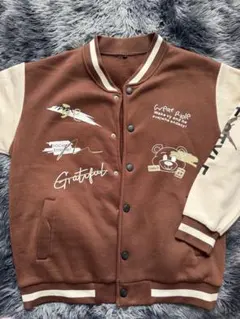 ブラウン刺繍カジュアルジャンパー Sサイズ