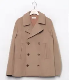 ベージュ ダブルブレスト ピーコート