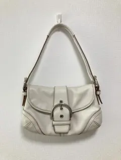 COACH ソーホー ワンショルダーバッグ レザー 白　9247 シグネチャー