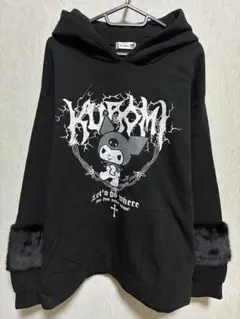 クロミ　kuromi サンリオ　Sanrio 裏起毛　パーカー　大きいサイズ　耳