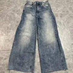 H&M ワイドレッグ デニムパンツ 34