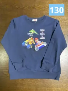 新品未使用　マリオカートトレーナー【130サイズ】ネイビー　スーパーマリオ