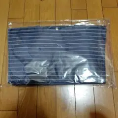オリジナルエコバッグ（レジかご用）ボーダー柄 折りたたみ式 ネイビーのサムネイル
