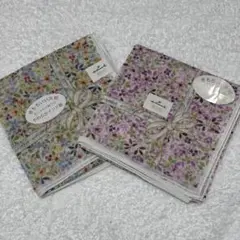 Hallmark 大判 花柄ハンカチ 2枚セット インド綿