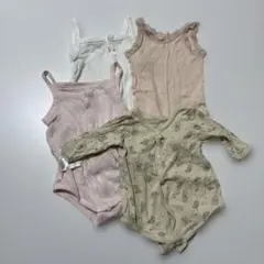 コットン製ノースリーブ肌着4点+1点セット 70.80cm