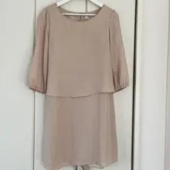 ナチュラルビューティー　七分袖ワンピース　M