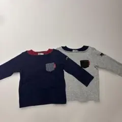 DOUBLE.B ネイビー グレー　カットソー 90サイズ