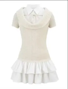 andwang Soft Ribbon Knit Dress - メルカリ
