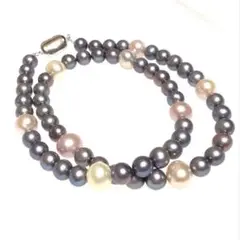 素晴らしいテリ輝き♡高品質な淡水パール♡エレガントなマルチカラーネックレス