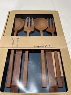 TOUGEI カラトリー　セット　籐芸　新品　木製　スプーン　フォーク　サラダ