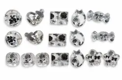 【人気ビーズ】カスタムボールペン対応　ビーズセット 17個 クリアモノトーン