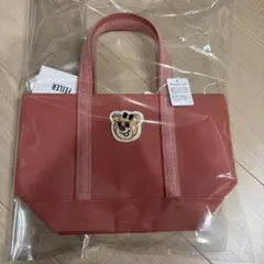 オールドテディガール　ワッペントートバッグ　ピンク