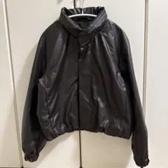 【美品】ユニクロ U コーティングショートブルゾン ブラウン S