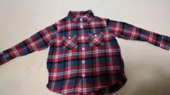 UNIQLO レッドチェック柄 長袖シャツ 110