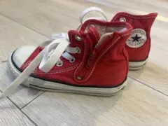 コンバース 赤 ハイカットシューズ ジッパー付き