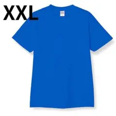 無地 半袖 Tシャツ クルーネック 綿100% 2XL 厚手 青 XXL