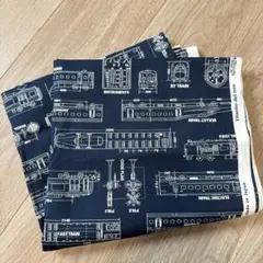 プリント生地　電車柄　200×110cm 入園入学準備に