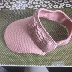 さらにお値引き新品ピンク リブ編み サンバイザー