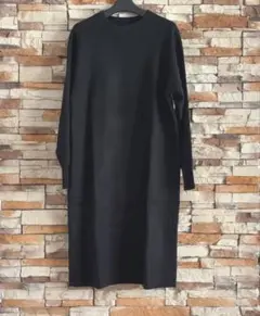【ユニクロ】　スフレヤーンワンピース　L ブラック