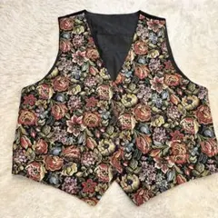 花柄ベスト　レトロ　古着