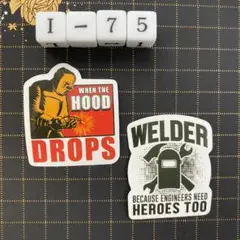 防水ステッカー　溶接工　建設電気技師　消防士　アメリカン　英語　標語　I-75