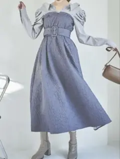 【最終値下げ】dazzlin×吉田朱里コラボ/シャツコンビジャカードワンピース