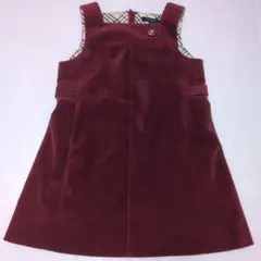 【１回着！美品】120★バーバリー★飾りボタン付き！コーデュロイワンピース★