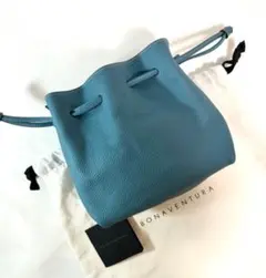 ボナベンチュラ　ノア　ブルー　青　巾着　ドロスト　ミニバッグ