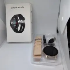 スマートウォッチ ブラック/ベージュ 本体