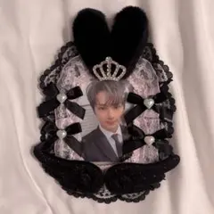 硬質カードケース トレカケース デコ レース リボン ピンク 黒 うさぎ